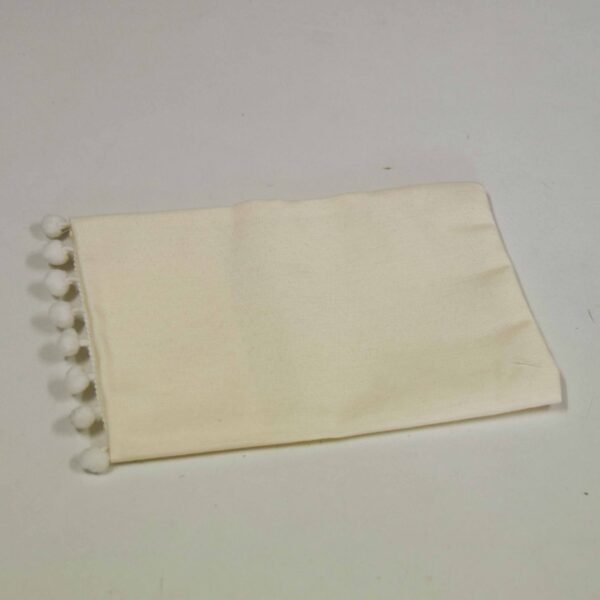 Υφασμάτινος φάκελος μπομπονιέρας Basic cream με pom pon 15x20