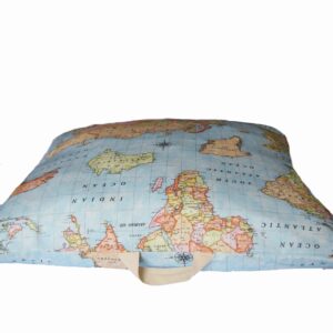 Decocraft-Deco pillow worldmap blue 70x70 A