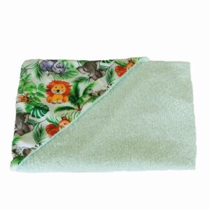 Πετσέτα με κουκούλα παιδική Jungle πράσινο 75x75