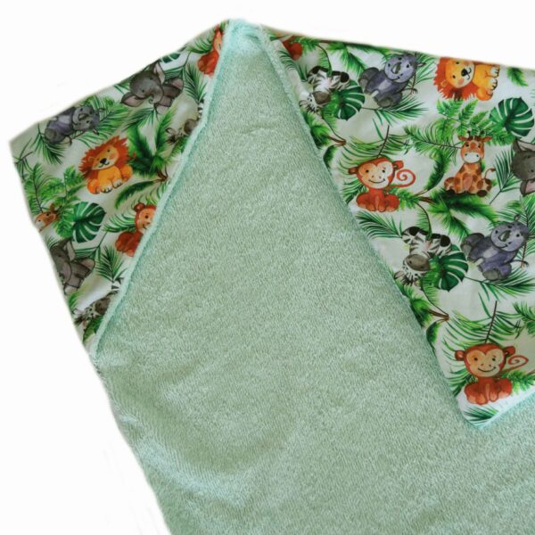Πετσέτα με κουκούλα παιδική Jungle πράσινο 75x75