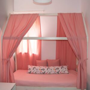 Κουρτίνα κρεβατιού Basic Ροζ σετ 2τεμαχίων 100x350