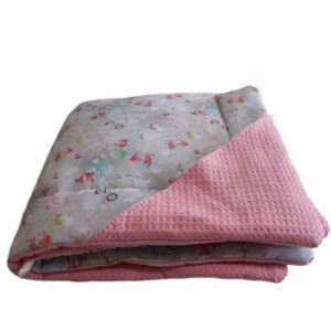 Κουβέρτα αγκαλιάς Animal Fox ροζ 90x90 με κουκούλα