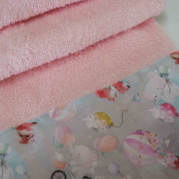 Πετσέτα μπάνιου παιδική Animal Fox ροζ 70x140