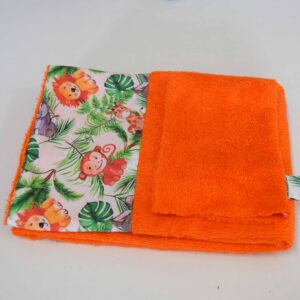 Τσαντάκι 30x40 σετ Δώρου με πετσέτα παιδική Jungle πορτοκαλί