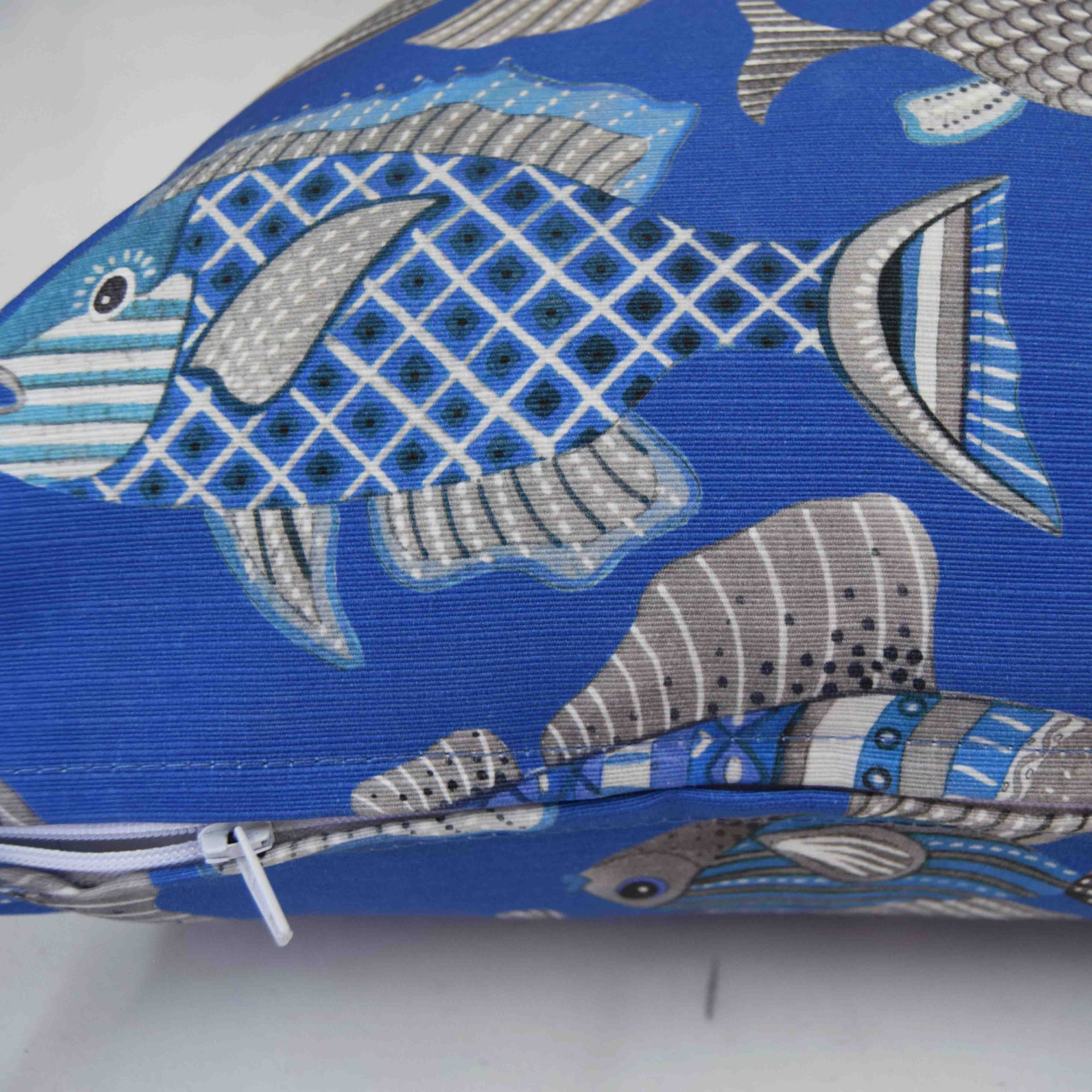 Μαξιλάρι εξωτερικού χώρου αδιάβροχο Digital Fish μπλε 45x45 με φερμουάρ