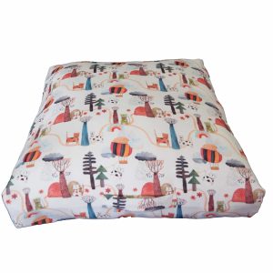 Μαξιλάρα δαπέδου Box παιδική Forest εκρού 60x60x10 με φερμουάρ